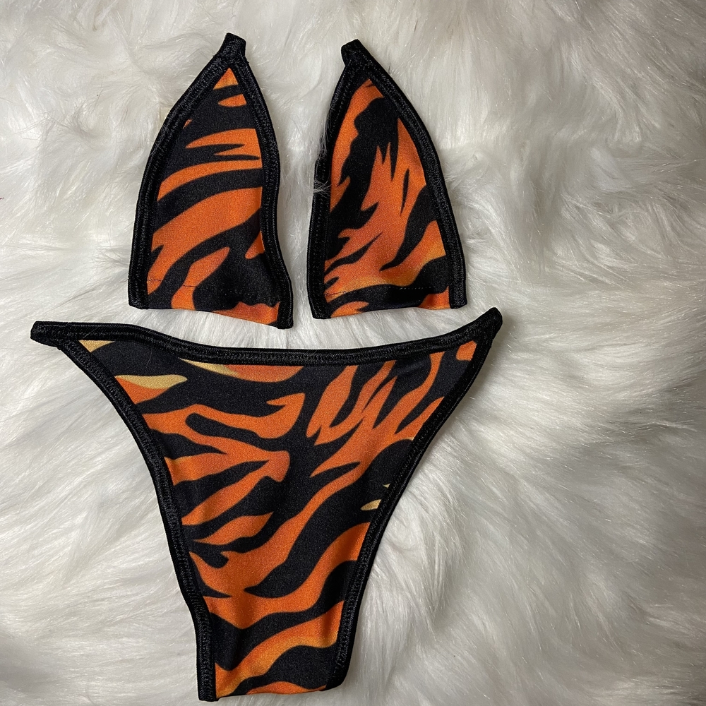 Tiger Print Bikini Set